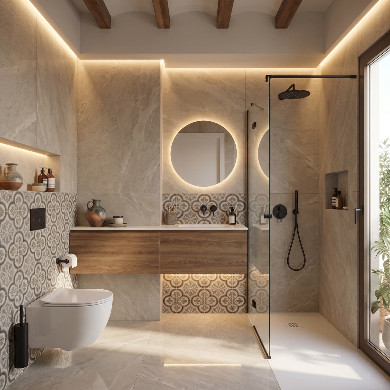 Reforma de baño moderno en vivienda de Barcelona