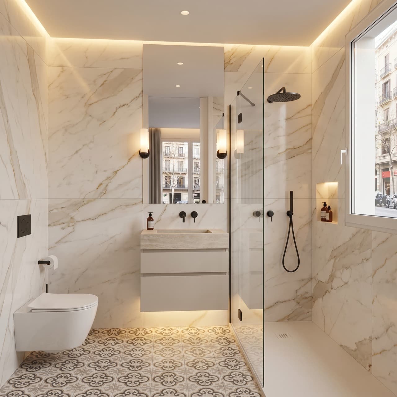 Instalaciones de fontanería y electricidad en reforma de baño en Barcelona