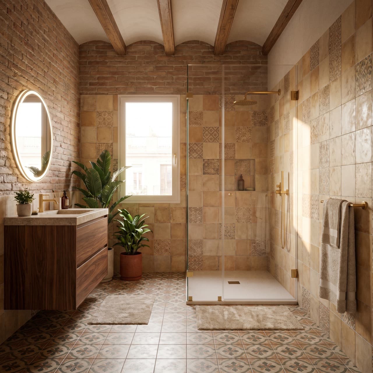 Baño reformado en Barcelona con ducha y acabados actuales