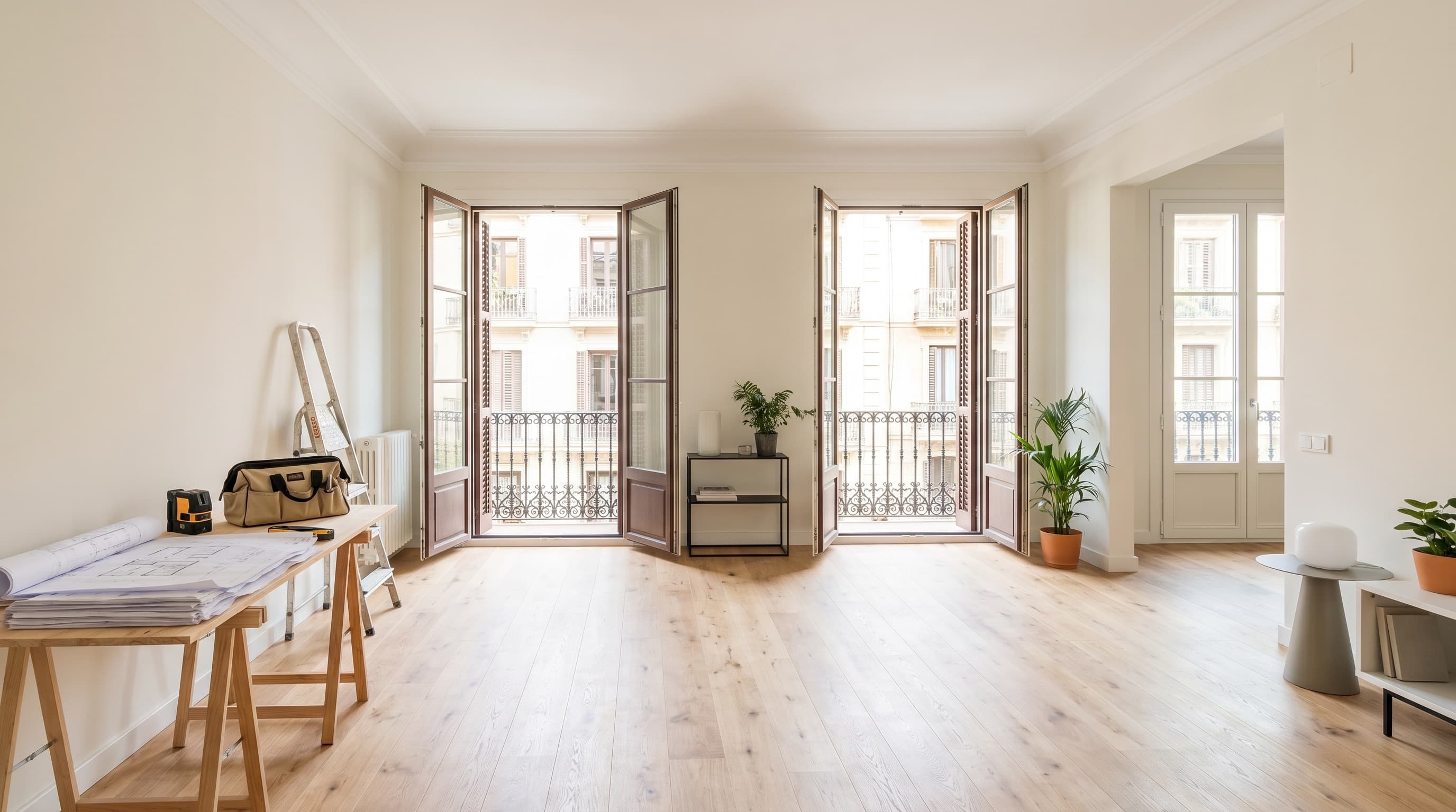Interior de vivienda en Barcelona durante una reforma integral profesional